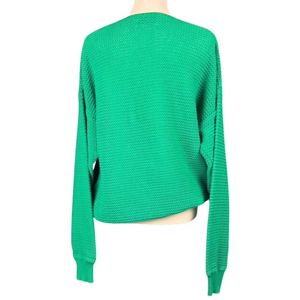 Vintage St. Croix Knits Josef‎ Duran Sweater Womens Open Knit Large Green USA